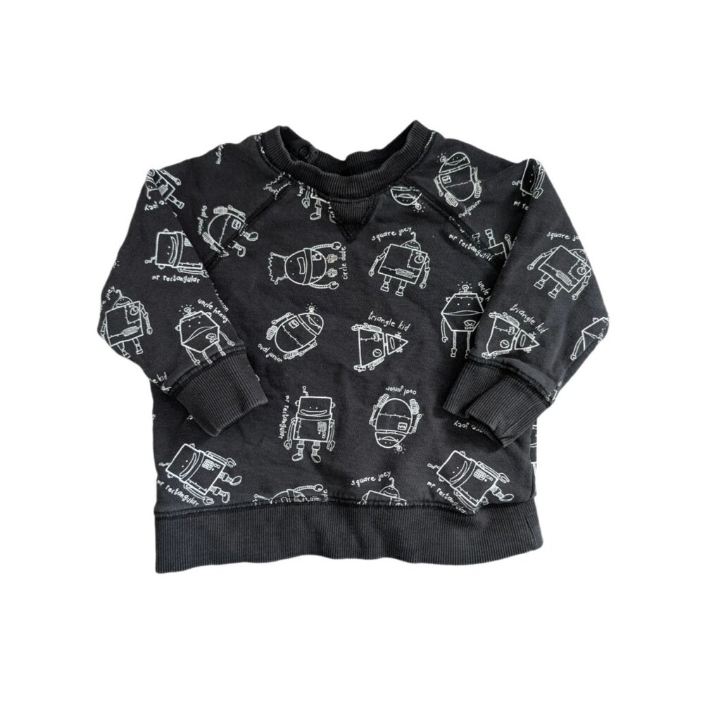 🩵 4/$20 H&M Robot Crewneck Sweater 9-12m‎